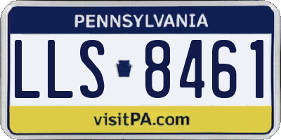 PA license plate LLS8461