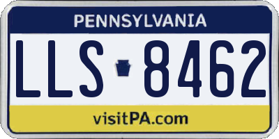 PA license plate LLS8462