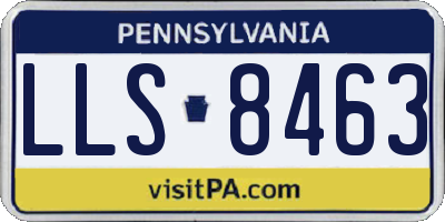 PA license plate LLS8463