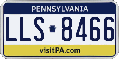 PA license plate LLS8466