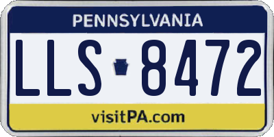 PA license plate LLS8472