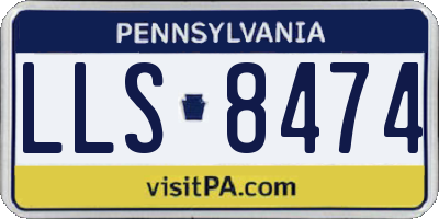 PA license plate LLS8474