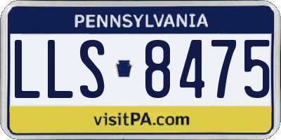 PA license plate LLS8475
