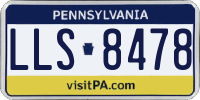 PA license plate LLS8478