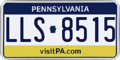 PA license plate LLS8515