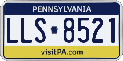 PA license plate LLS8521