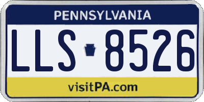 PA license plate LLS8526