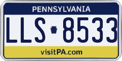 PA license plate LLS8533