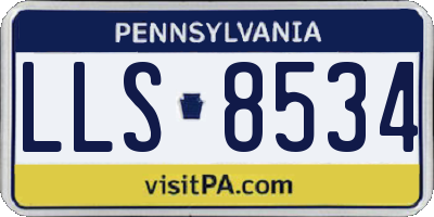 PA license plate LLS8534