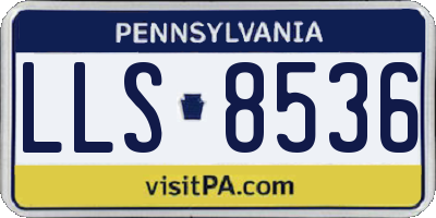 PA license plate LLS8536