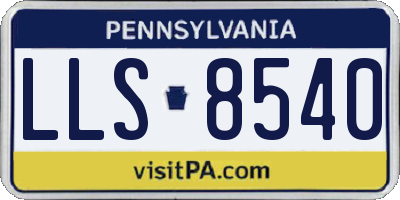 PA license plate LLS8540