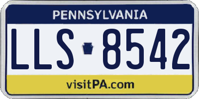 PA license plate LLS8542