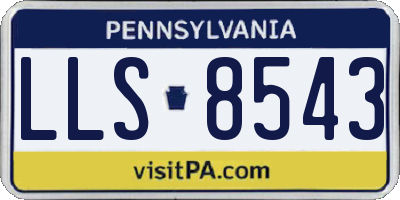 PA license plate LLS8543