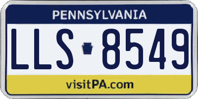PA license plate LLS8549