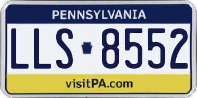 PA license plate LLS8552