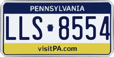 PA license plate LLS8554