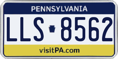 PA license plate LLS8562