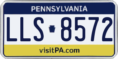 PA license plate LLS8572