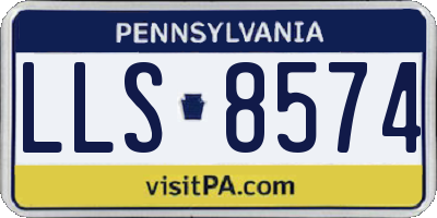 PA license plate LLS8574