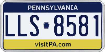 PA license plate LLS8581
