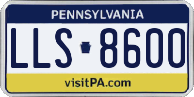 PA license plate LLS8600