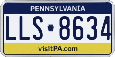 PA license plate LLS8634