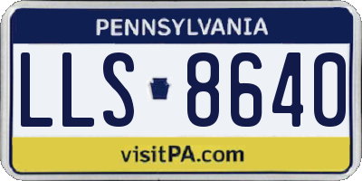 PA license plate LLS8640