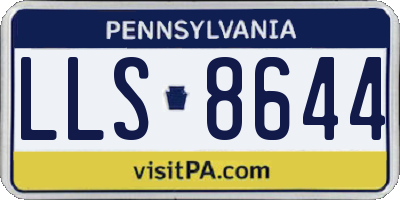PA license plate LLS8644