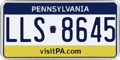 PA license plate LLS8645