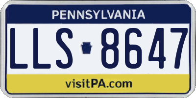 PA license plate LLS8647