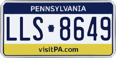 PA license plate LLS8649