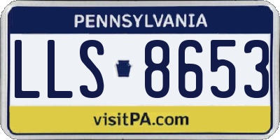 PA license plate LLS8653
