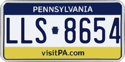 PA license plate LLS8654