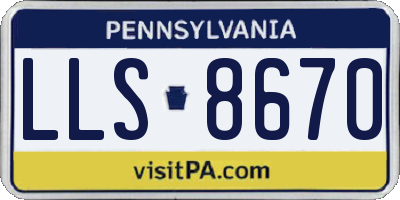 PA license plate LLS8670