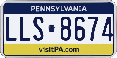 PA license plate LLS8674