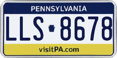 PA license plate LLS8678