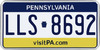 PA license plate LLS8692