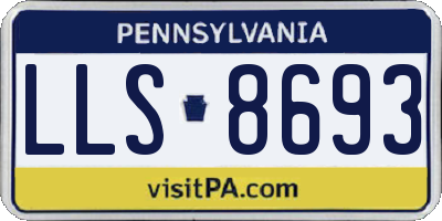 PA license plate LLS8693
