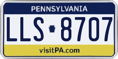 PA license plate LLS8707