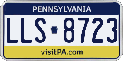 PA license plate LLS8723