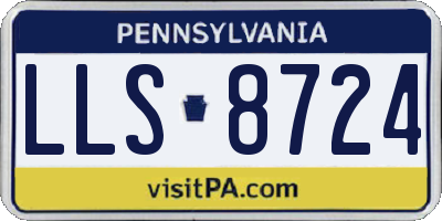 PA license plate LLS8724