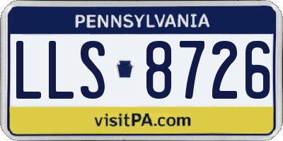 PA license plate LLS8726