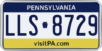 PA license plate LLS8729