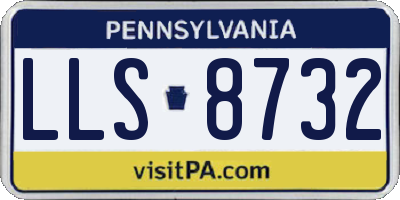 PA license plate LLS8732