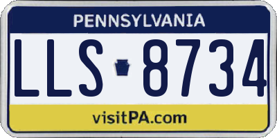 PA license plate LLS8734