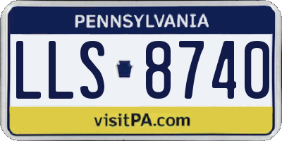 PA license plate LLS8740