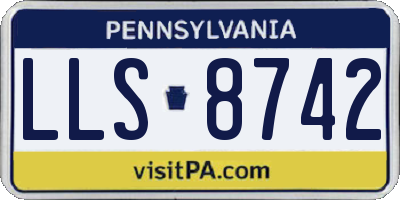 PA license plate LLS8742