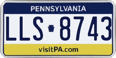PA license plate LLS8743