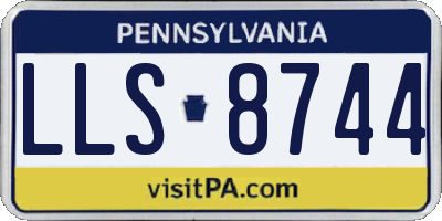PA license plate LLS8744