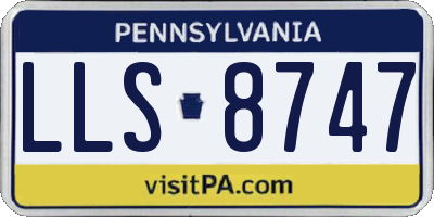 PA license plate LLS8747